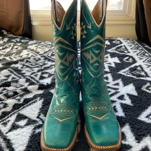 Womens turquoise square toe ropers